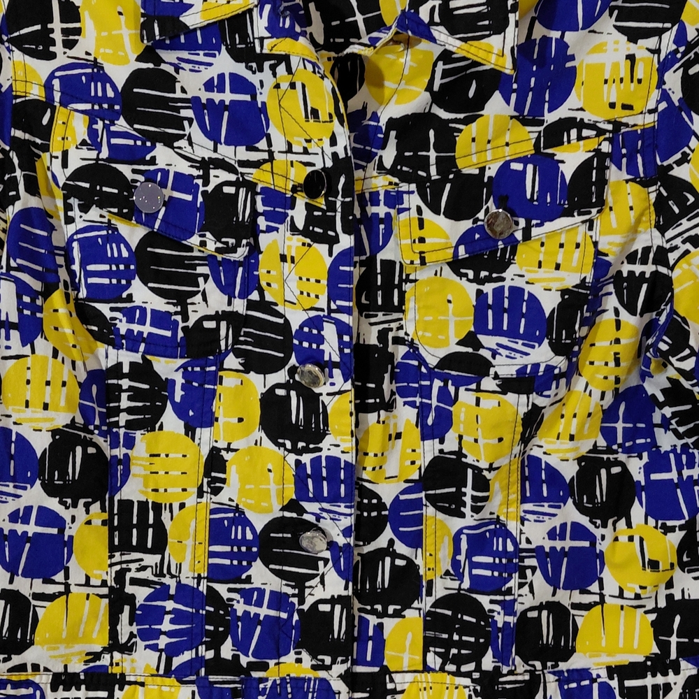 Ruby Rd. Navy and Mustard Geometric Jacket - Picture 2 of 10